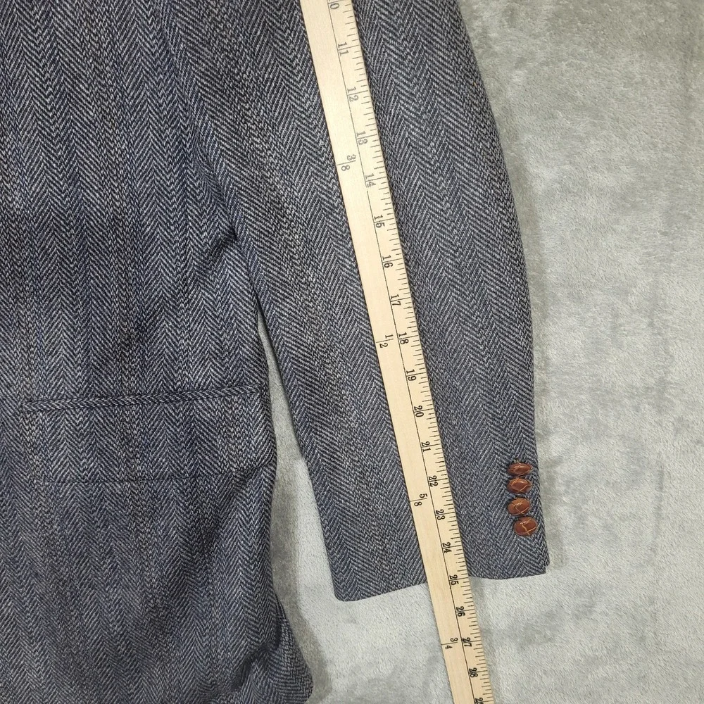 Woolrich Blazer Mens 41L Gray Herringbone Wool Sport Coat Jacket Outdoor Classic